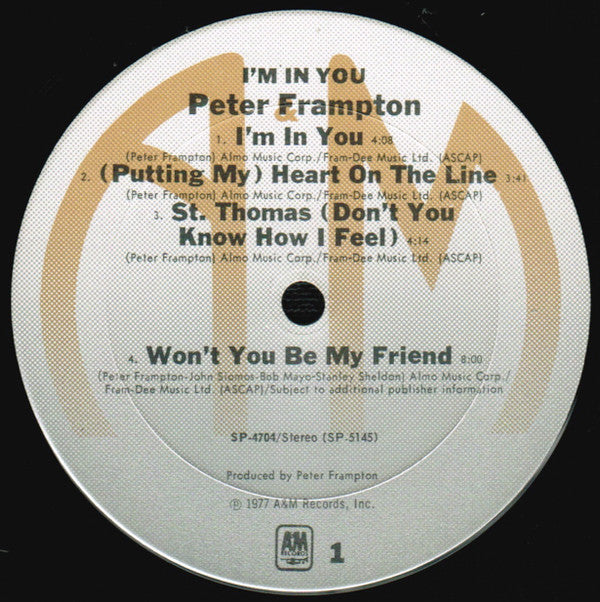 Peter Frampton : I'm In You (LP, Album, Pit)
