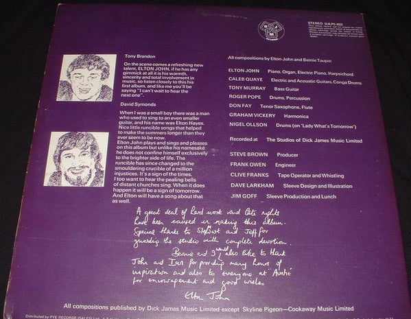 Elton John : Empty Sky (LP, Album, RE)