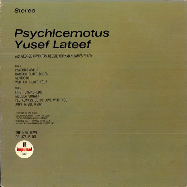 Yusef Lateef : Psychicemotus (LP, Album, Gat)