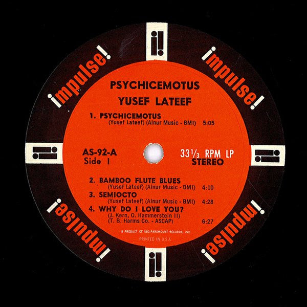 Yusef Lateef : Psychicemotus (LP, Album, Gat)