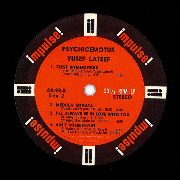Yusef Lateef : Psychicemotus (LP, Album, Gat)