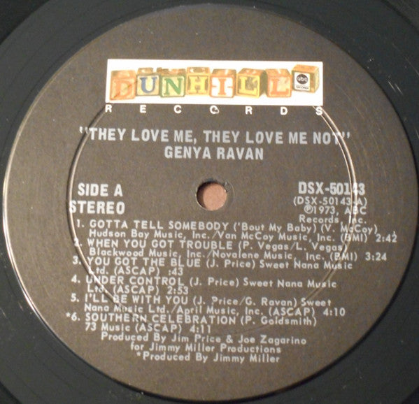 Genya Ravan : They Love Me, They Love Me Not (LP, Album, Gat)