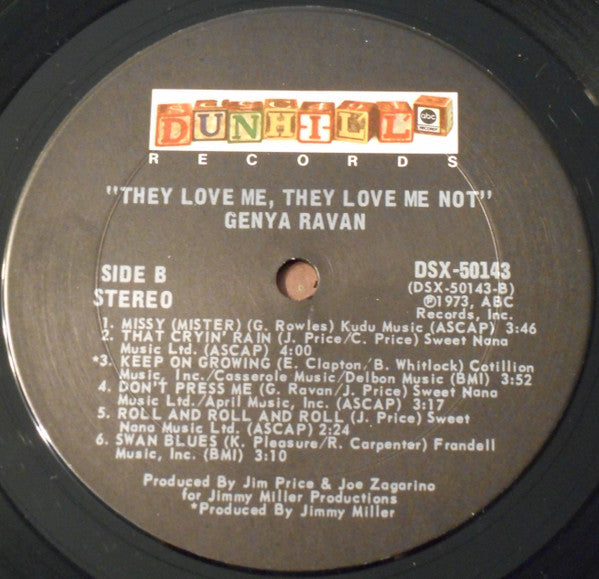 Genya Ravan : They Love Me, They Love Me Not (LP, Album, Gat)