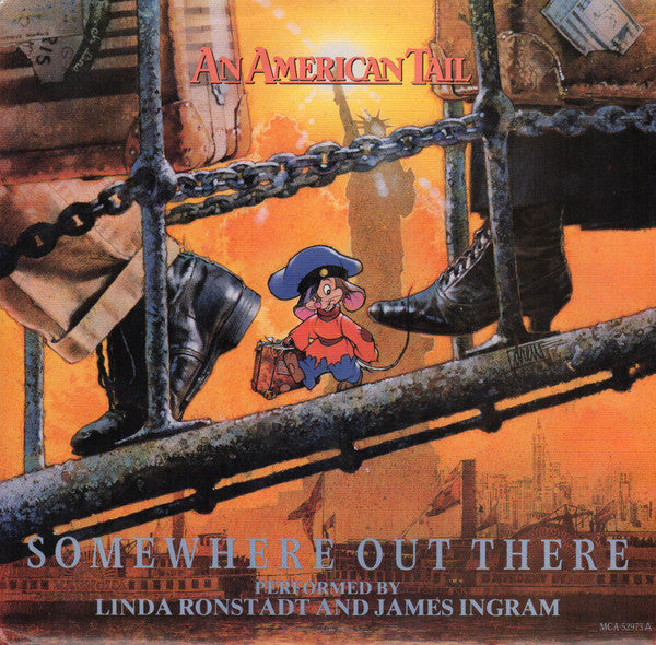 Linda Ronstadt And James Ingram : Somewhere Out There (7", Single, Spe)