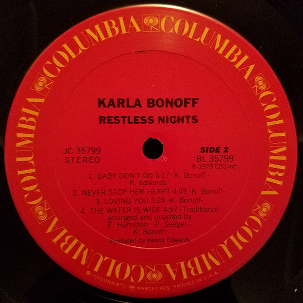 Karla Bonoff : Restless Nights (LP, Album, San)