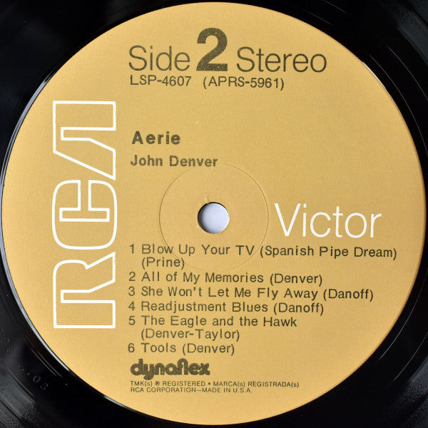 John Denver : Aerie (LP, Album, RP, Tan)