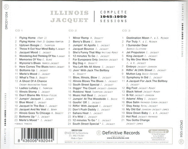 Illinois Jacquet : Complete 1945-1950 Sessions (3xCD, Comp, Unofficial)