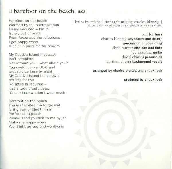 Michael Franks : Barefoot On The Beach (CD, Album)