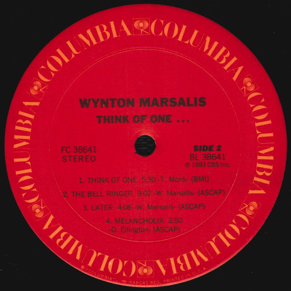 Wynton Marsalis : Think Of One (LP, Album, Pit)