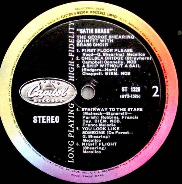 The George Shearing Quintet With Brass Choir* : Satin Brass (LP, Album)