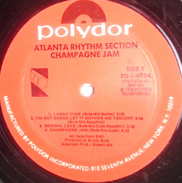 Atlanta Rhythm Section : Champagne Jam (LP, Album, Mon)