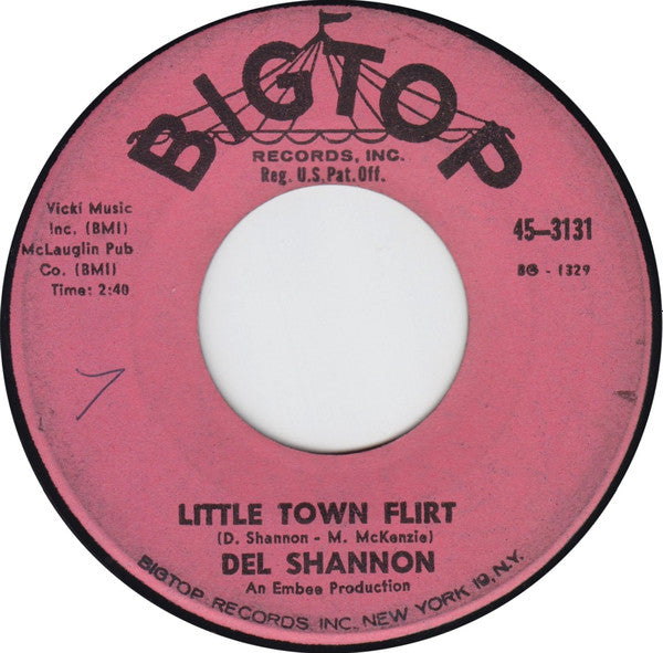 Del Shannon : Little Town Flirt (7", Single, Mono)