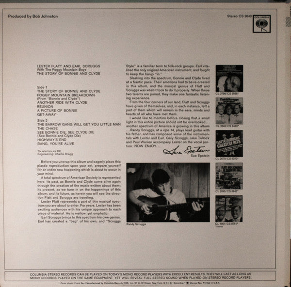 Lester Flatt And Earl Scruggs* With The Foggy Mountain Boys : The Story Of Bonnie And Clyde (LP, Album, Ter)