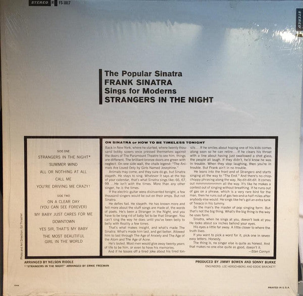 Frank Sinatra : Strangers In The Night (LP, Album, San)