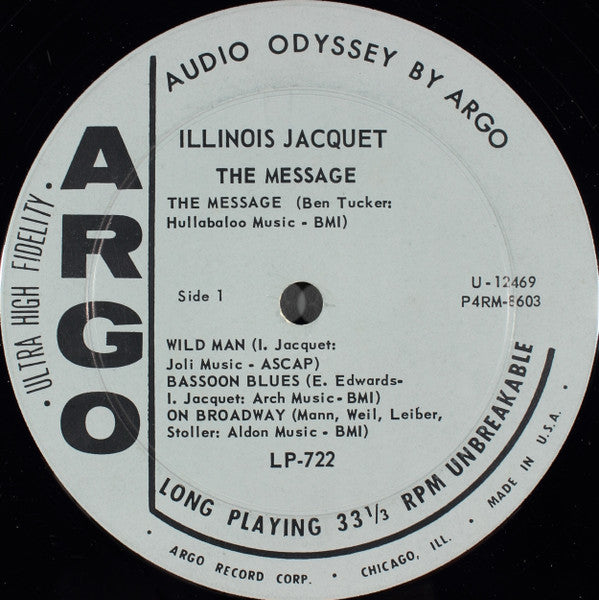Illinois Jacquet : The Message (LP, Album, Mono)