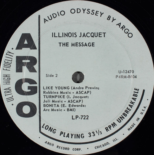 Illinois Jacquet : The Message (LP, Album, Mono)