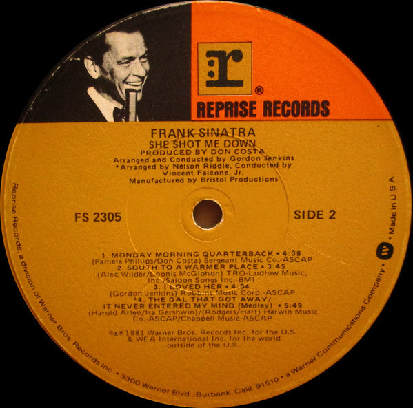 Frank Sinatra : She Shot Me Down (LP, Album, Win)
