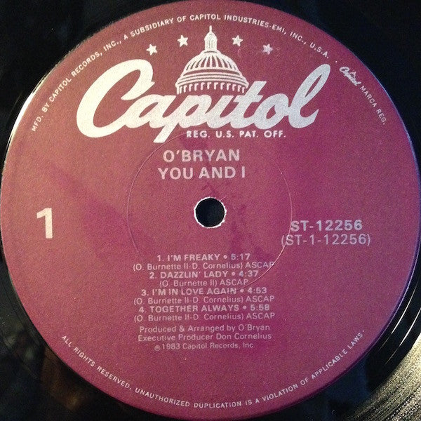 O'Bryan : You And I (LP, Album, Win)