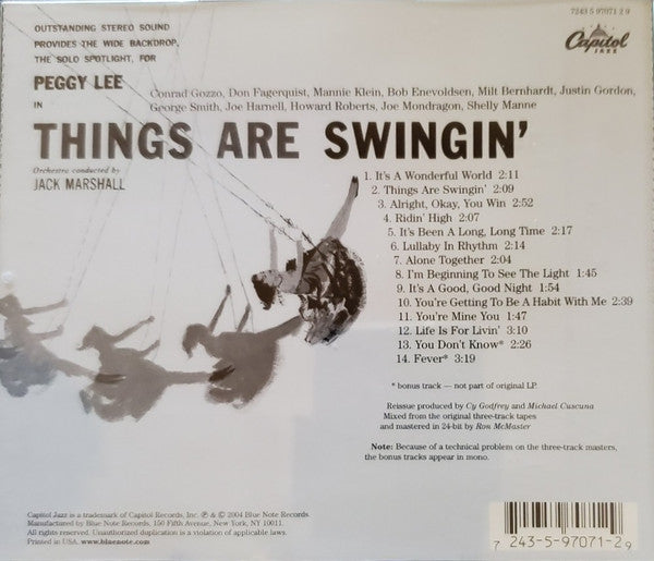 Peggy Lee : Things Are Swingin' (CD, Album, Mono, RE, RM)