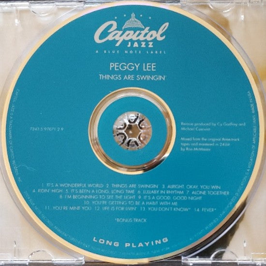 Peggy Lee : Things Are Swingin' (CD, Album, Mono, RE, RM)