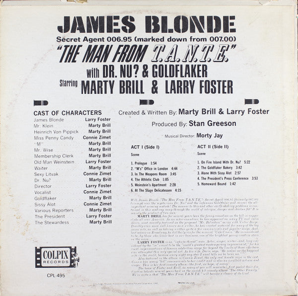 Marty Brill & Larry Foster : James Blonde ("The Man From T.A.N.T.E.") (LP, Album)