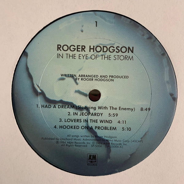 Roger Hodgson : In The Eye Of The Storm (LP, Album, Club, CRC)