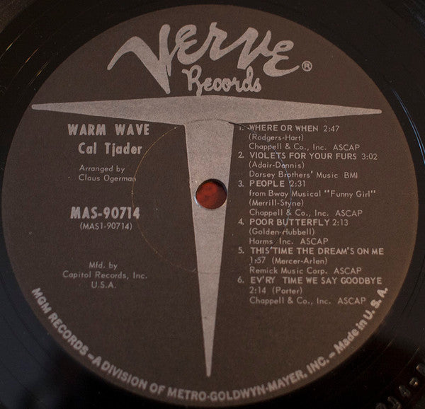 Cal Tjader : Warm Wave (LP, Album, Mono, Club)