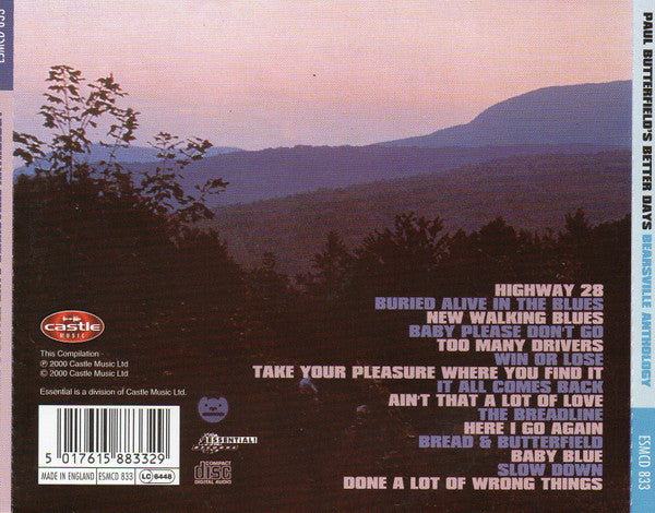 Paul Butterfield's Better Days : Bearsville Anthology (CD, Comp)