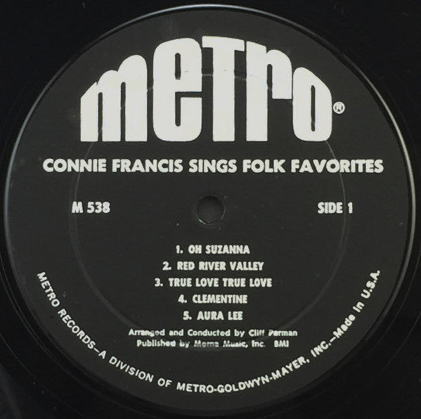 Connie Francis : Sings Folk Favorites (LP, Album, Mono)
