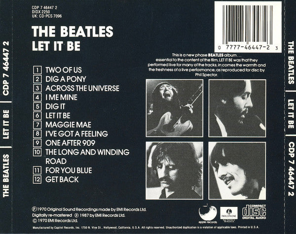 The Beatles : Let It Be (CD, Album, RE, RM, RP)