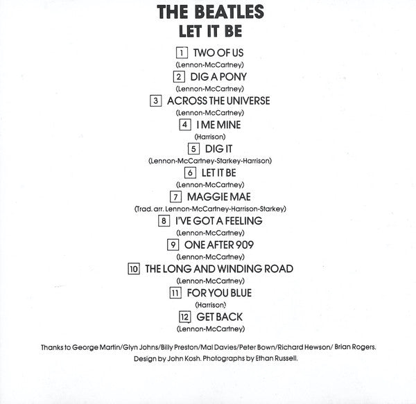 The Beatles : Let It Be (CD, Album, RE, RM, RP)
