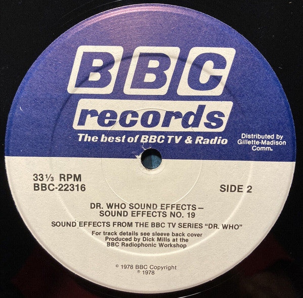 BBC Radiophonic Workshop : Doctor Who Sound Effects No. 19 (LP, Mono)