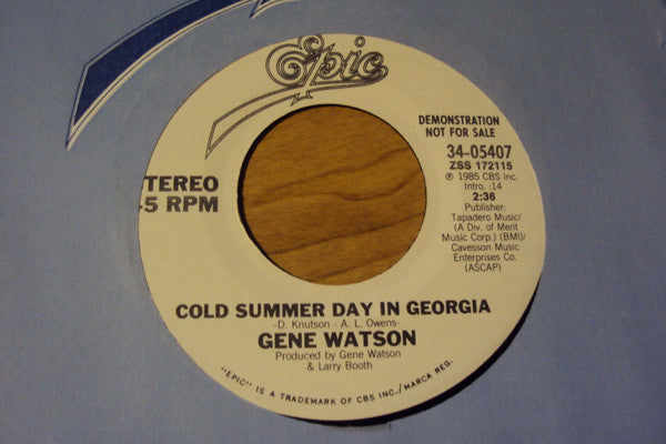 Gene Watson : Cold Summer Day In Georgia (7", Single, Promo, Pit)