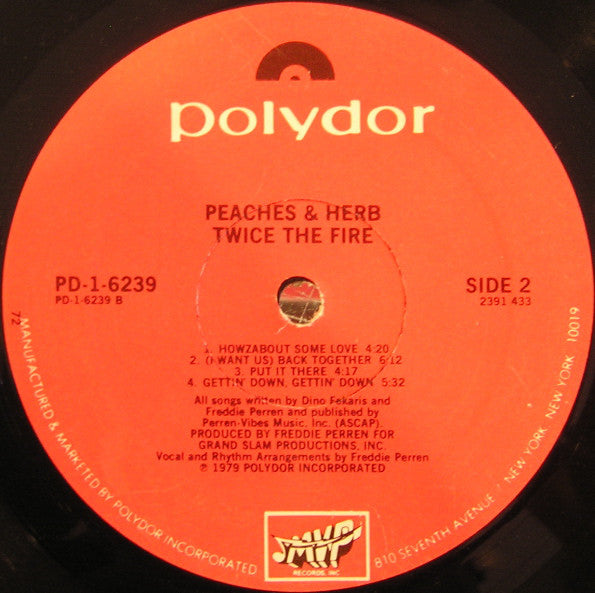 Peaches & Herb : Twice The Fire (LP, Album, 72)