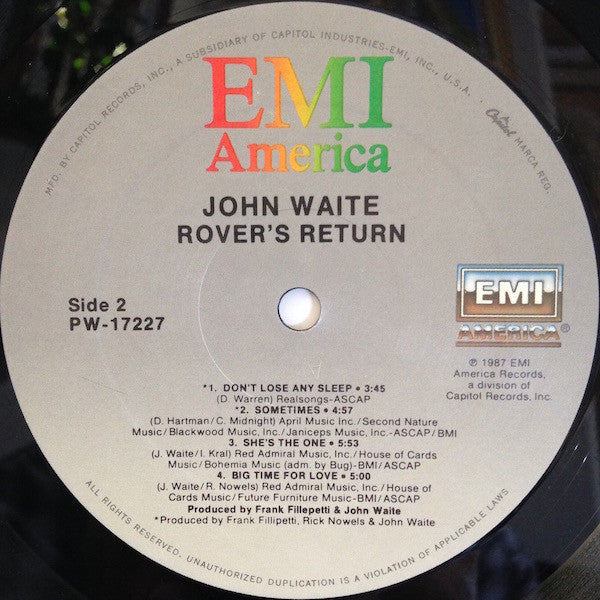 John Waite : Rover's Return (LP, Album, All)