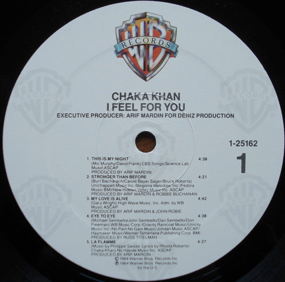 Chaka Khan : I Feel For You (LP, Album, All)