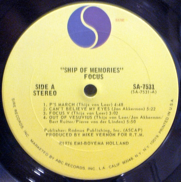 Focus (2) : Ship Of Memories (LP, Album, Ter)