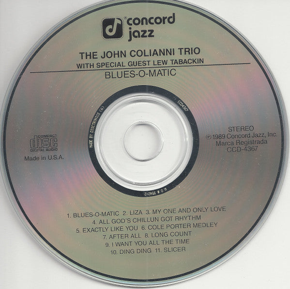 John Colianni Trio With Special Guest Lew Tabackin : Blues-O-Matic (CD, Album)