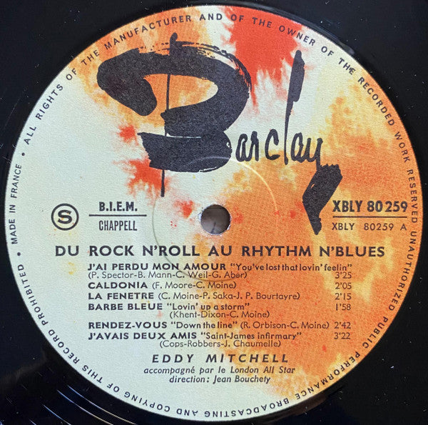 Eddy Mitchell : Du Rock N'roll Au Rhythm N'blues (LP, Album)