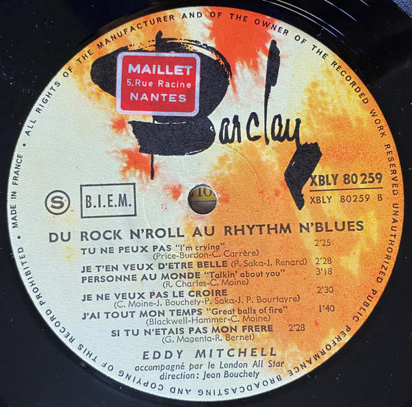 Eddy Mitchell : Du Rock N'roll Au Rhythm N'blues (LP, Album)