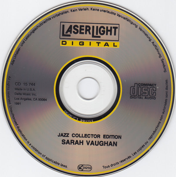 Sarah Vaughan : Sarah Vaughan (CD, Comp, Mono)