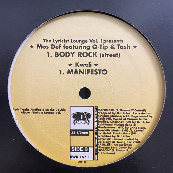 Mos Def Featuring Q-Tip & Tash : The Lyricist Lounge Vol.1 Presents: Body Rock (12", Single)