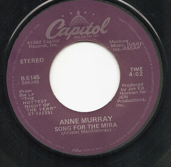 Anne Murray : Hey! Baby! (7", Single, Jac)