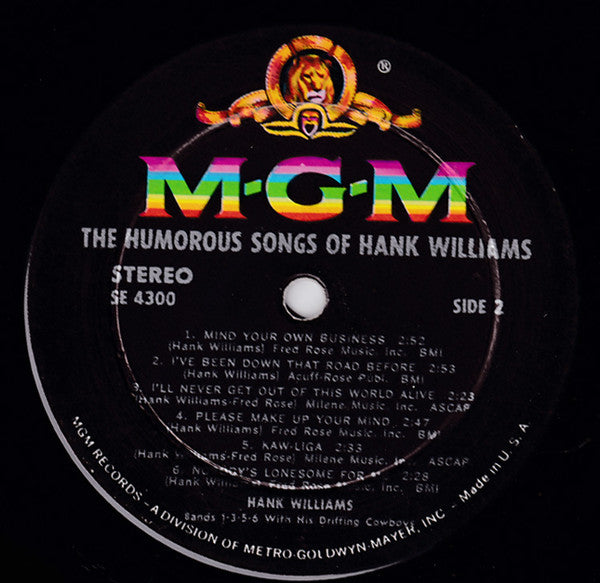 Hank Williams : Sings Kaw-Liga And Other Humorous Songs (LP, Comp)