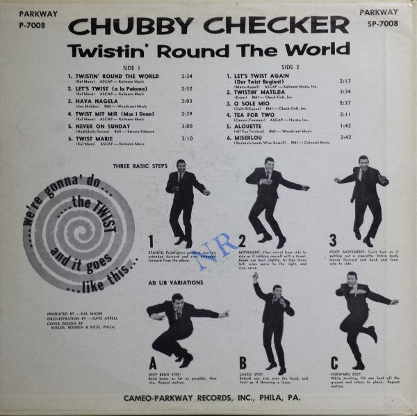 Chubby Checker : Twistin' Round The World (LP, Album, Mono)