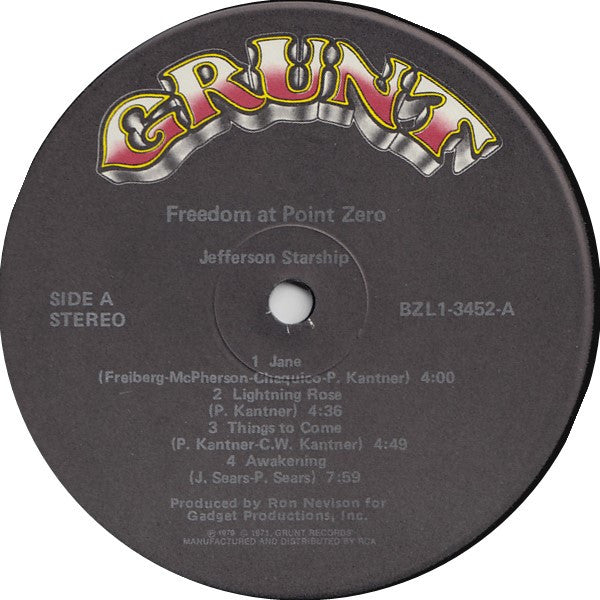 Jefferson Starship : Freedom At Point Zero (LP, Album, RP, Gat)