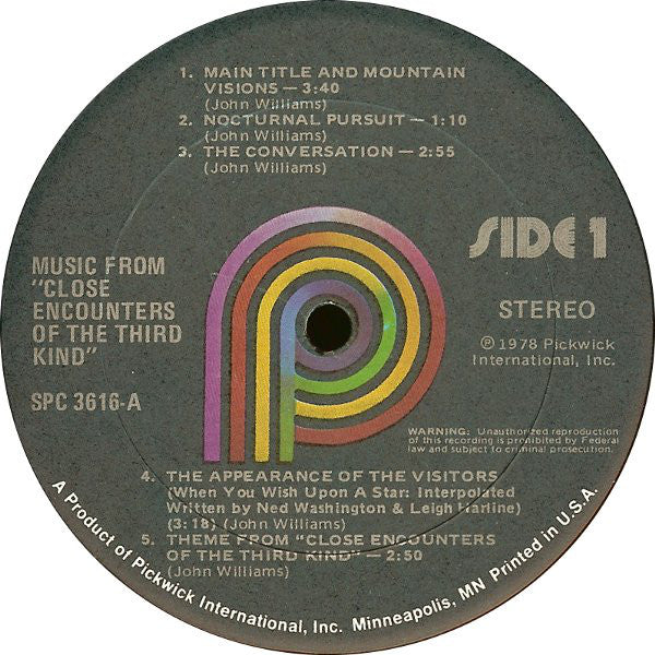 Unknown Artist : Music From Close Encounters Of The Third Kind (LP, Album)