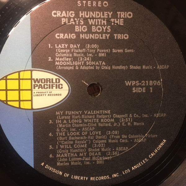 Craig Hundley Trio + Orchestra (14) : Craig Hundley Trio Plays With The Big Boys (LP)