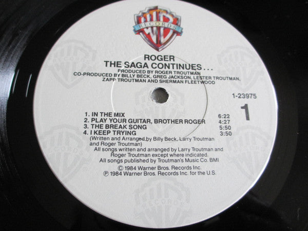 Roger* : The Saga Continues... (LP, Album, Win)