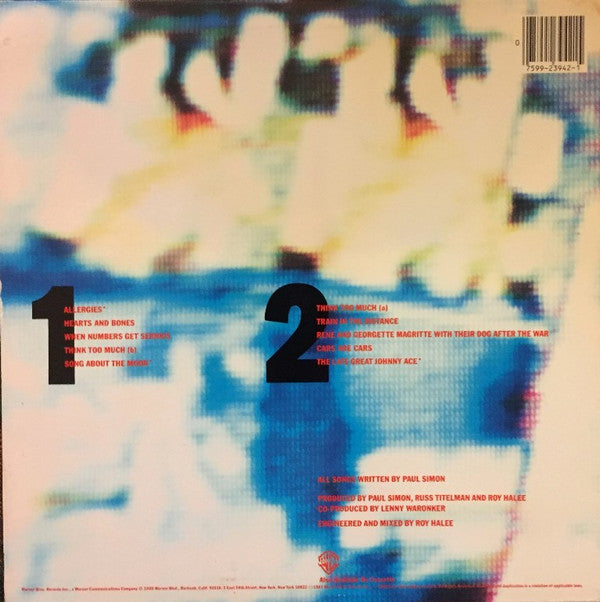 Paul Simon : Hearts And Bones (LP, Album, All)